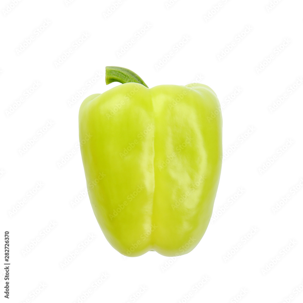 Ripe green bell pepper on white background Ripe green bell pepper on white background