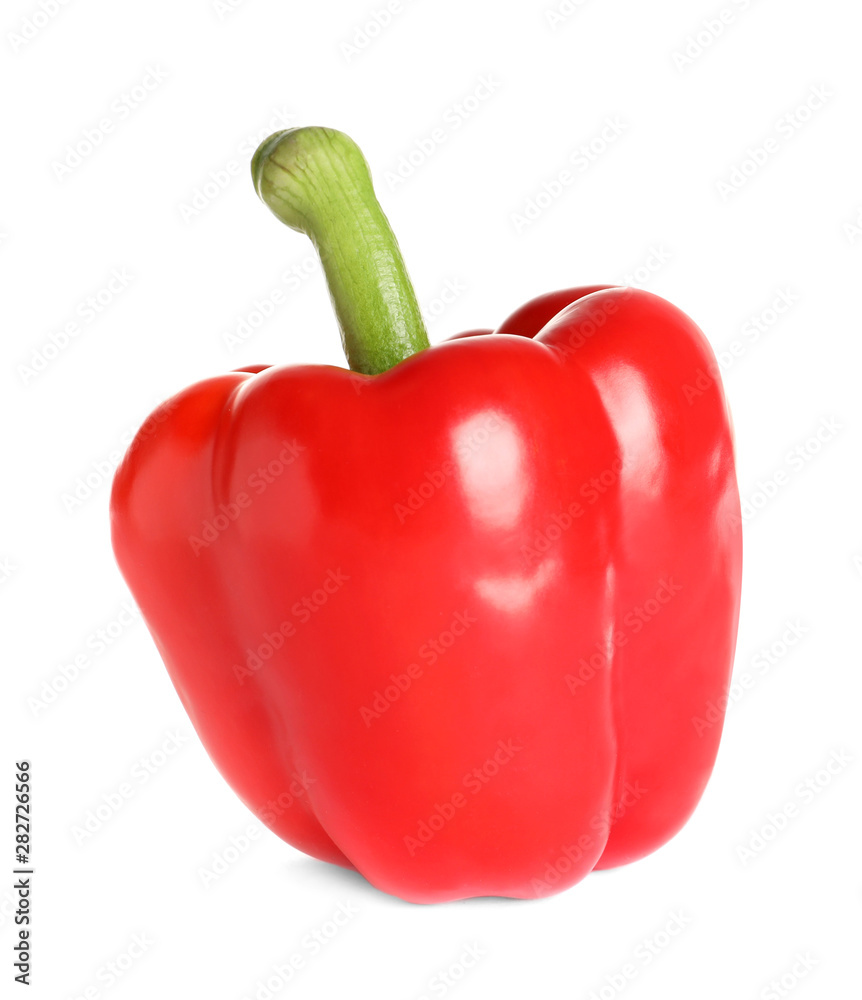 Tasty ripe red bell pepper on white background Tasty ripe red bell pepper on white background