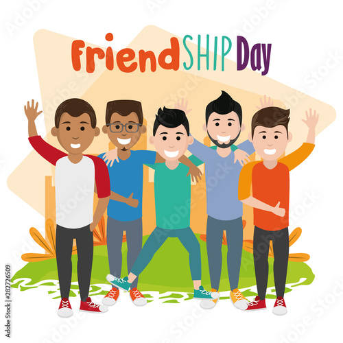 friendship day happy youth cartoon