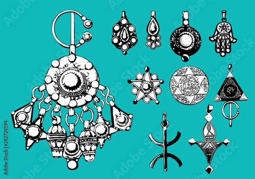 Arabic Jewelry Amazigh Touareg Vector