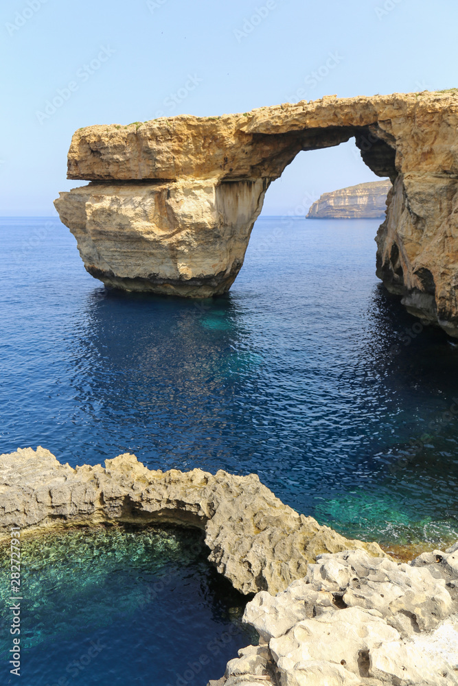 Natural arch in Dwejra Bay. Gozo island called Azure window. Malta