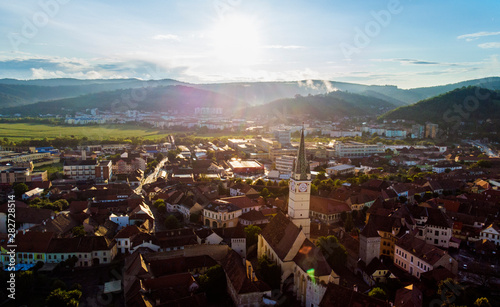 Aerial view of Medias, Romania photo