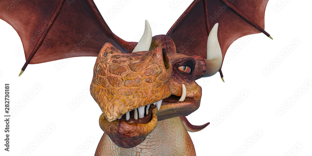 Fototapeta premium dragon cartoon front view