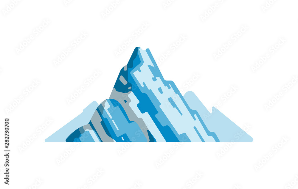 Mountains landscape isolated vector illustration in cartoon style. Nature mountain silhouette. Mountains landscape isolated vector illustration in cartoon style. Nature mountain silhouette.