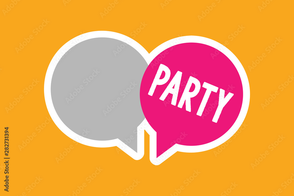 Text sign showing Party. Conceptual photo social gathering invited guests involve eating drinking entertainment. Text sign showing Party. Conceptual photo social gathering invited guests involve eating drinking entertainment.