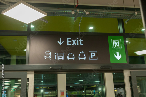 Informations panel in an airport terminal photo