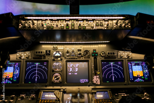 view from the cockpit to the runway