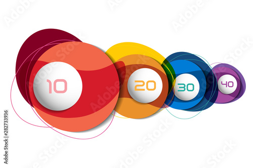 Four steps elements bubble chart, scheme, diagram. Infographic template.