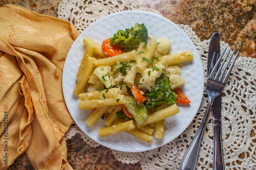 Italian Ziti Pasta Primavera photo