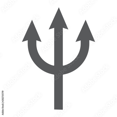 Trident glyph icon, spear and devil, pitchfork sign, vector graphics, a solid pattern on a white background.