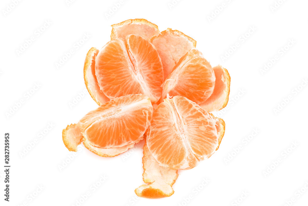 Orange fresh peeled tangerine