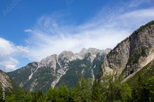 view of Julian Alps from The Vrsic Pass, Slovenia © Tomtsya