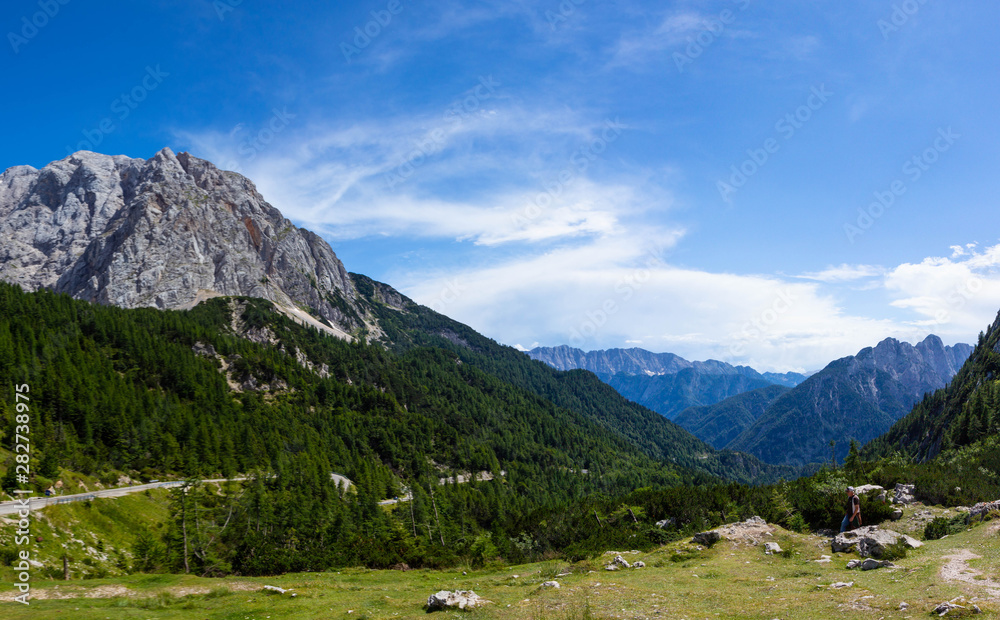 view of Julian Alps from The Vrsic Pass, Slovenia