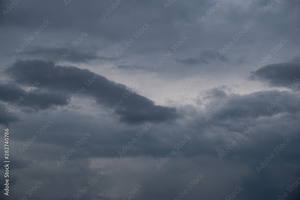 Beautiful Dramatic sky with dark clouds formations