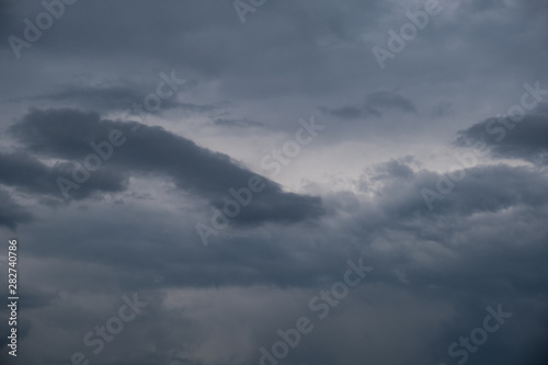 Beautiful Dramatic sky with dark clouds formations