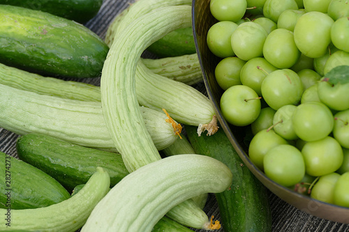 gherkin to make pickles, fresh gherkin close-up,