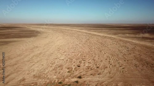 Desert and sky flight Paran plains, Drone shot, negev desert, Israel