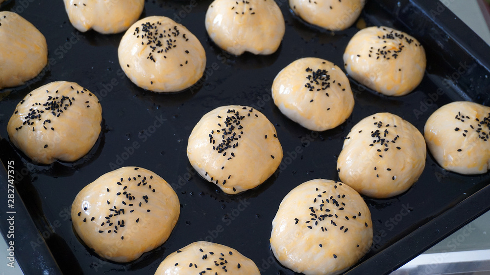 baking pastries, sesame pastry, raw pastry,
