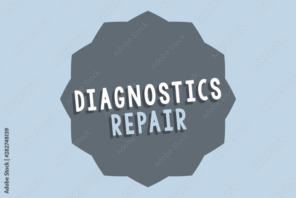 Handwriting text Diagnostics Repair. Concept meaning A program or routine that helps a user to identify errors.