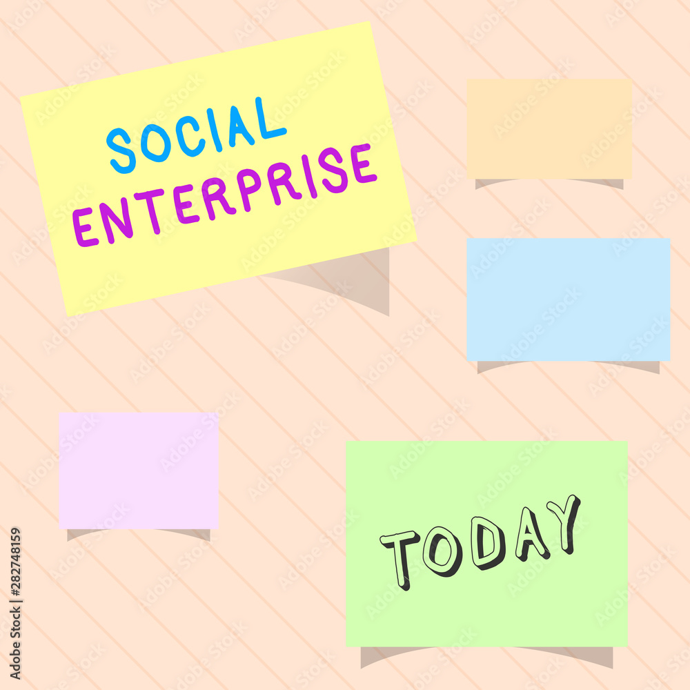 Word writing text Social Enterprise. Business concept for Business that makes money in a socially responsible way. Word writing text Social Enterprise. Business concept for Business that makes money in a socially responsible way.