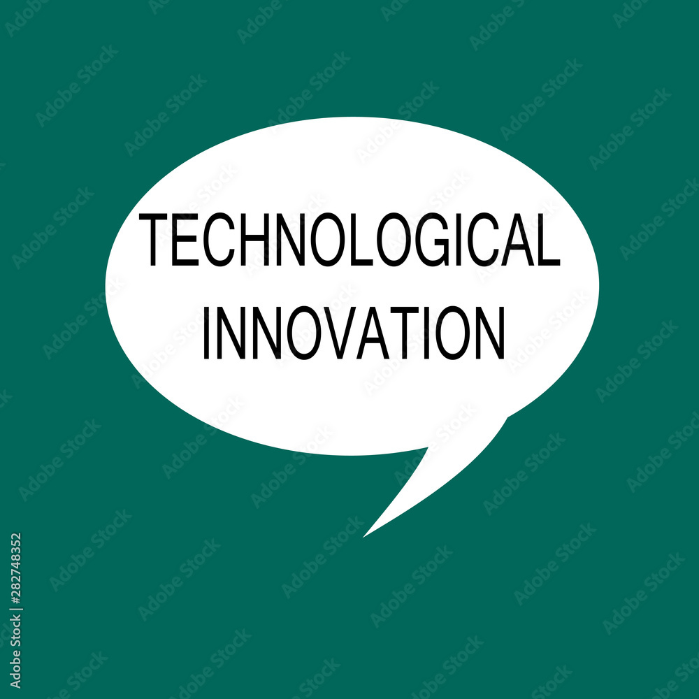Conceptual hand writing showing Technological Innovation. Business photo showcasing New Invention from technical Knowledge of Product. Conceptual hand writing showing Technological Innovation. Business photo showcasing New Invention from technical Knowledge of Product.