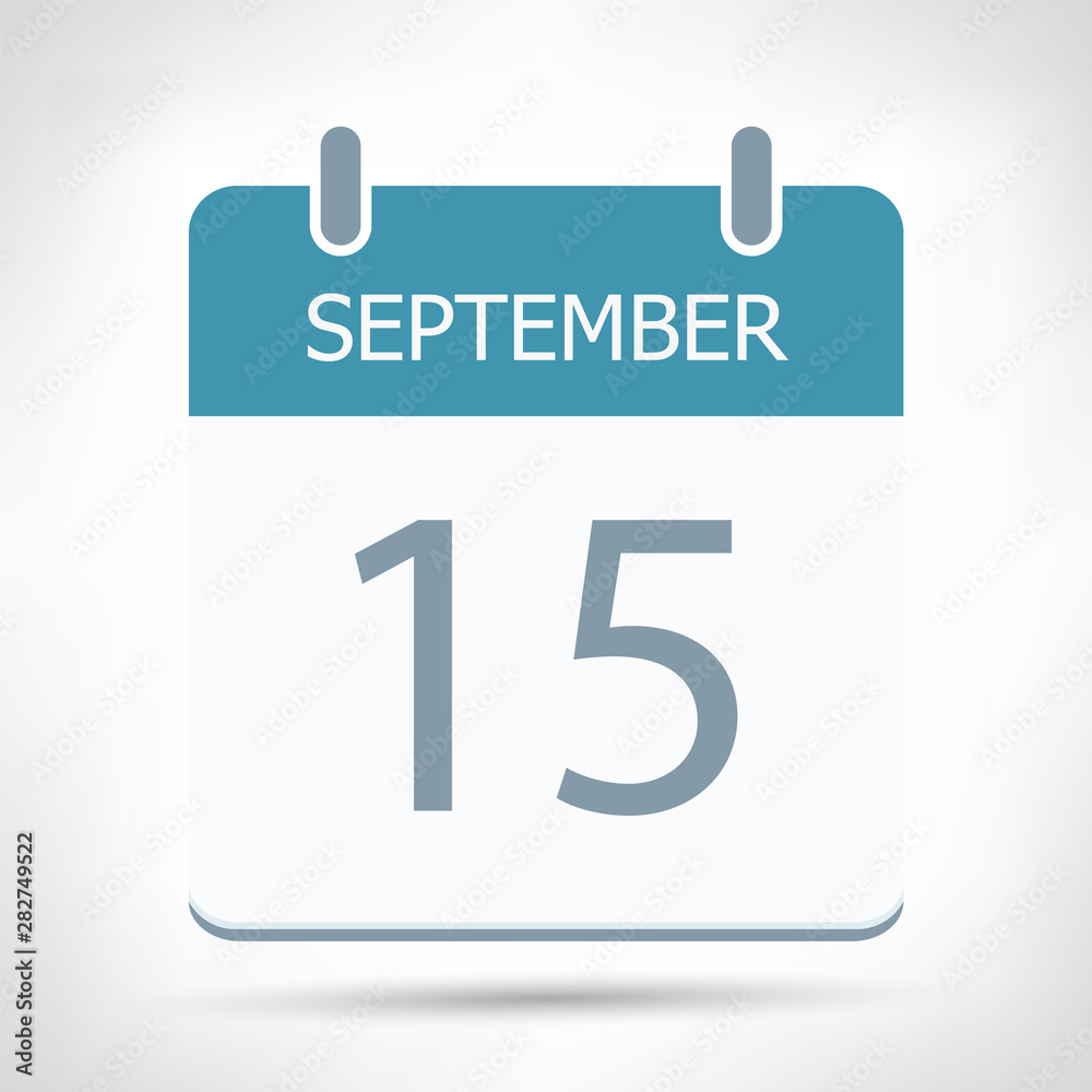September 15 - Calendar Icon - Calendar flat design template September 15 - Calendar Icon - Calendar flat design template