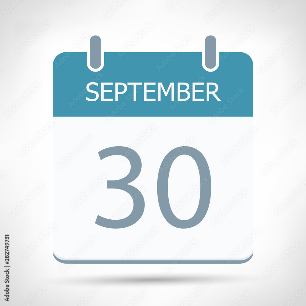 September 30 - Calendar Icon - Calendar flat design template September 30 - Calendar Icon - Calendar flat design template