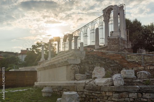 Auditorium of Ancient Roman city of Augusta Traiana, Stara Zagora, Bulgaria photo