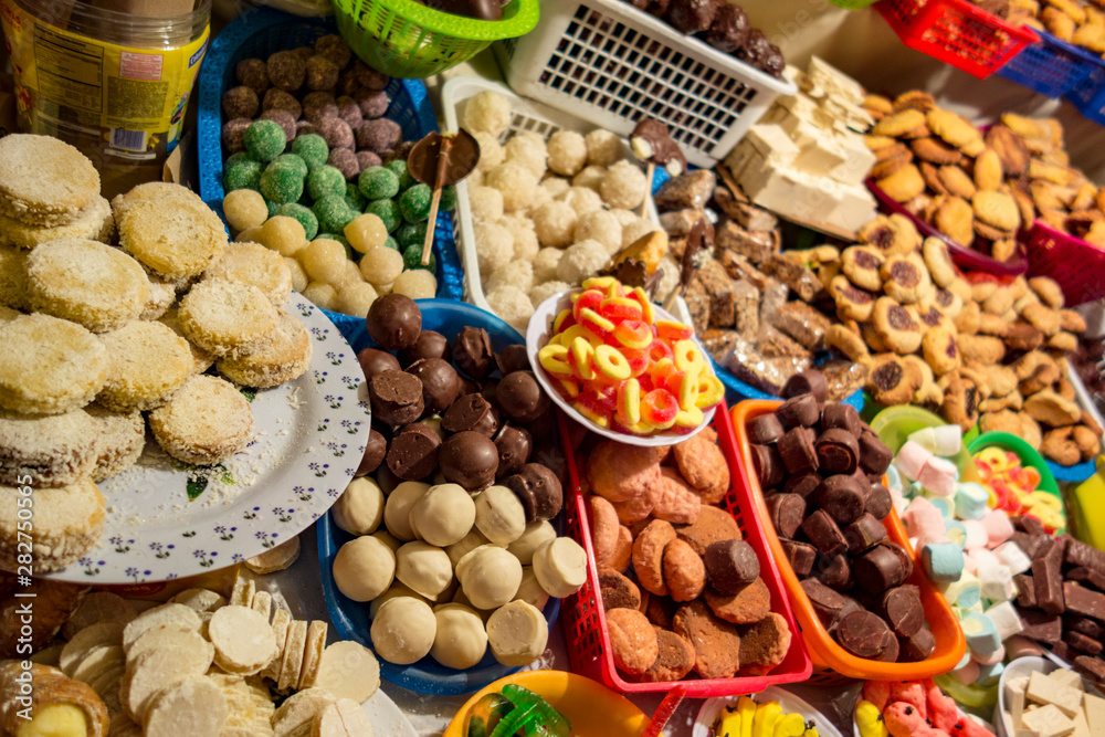 Traditional sweets at Corpus Christi celebration in Ecuador