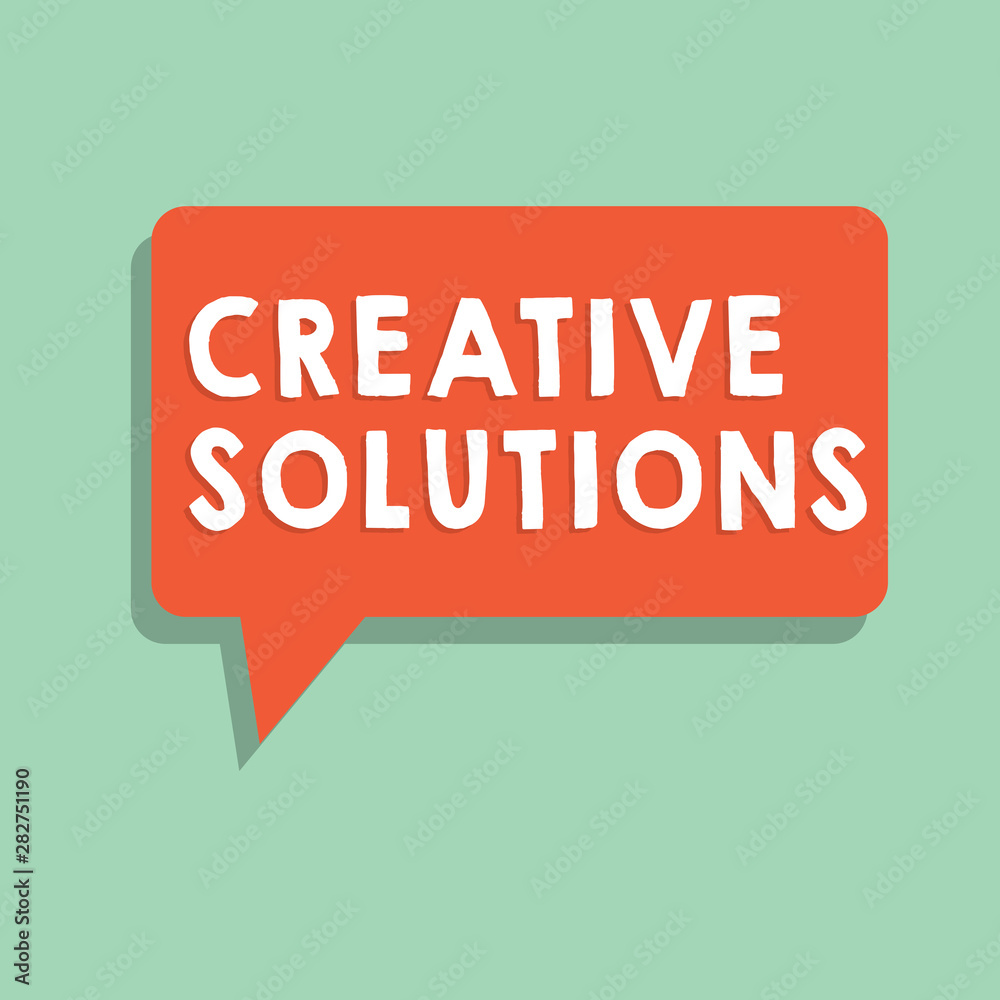 Text sign showing Creative Solutions. Conceptual photo Original and unique approach in solving a problem.