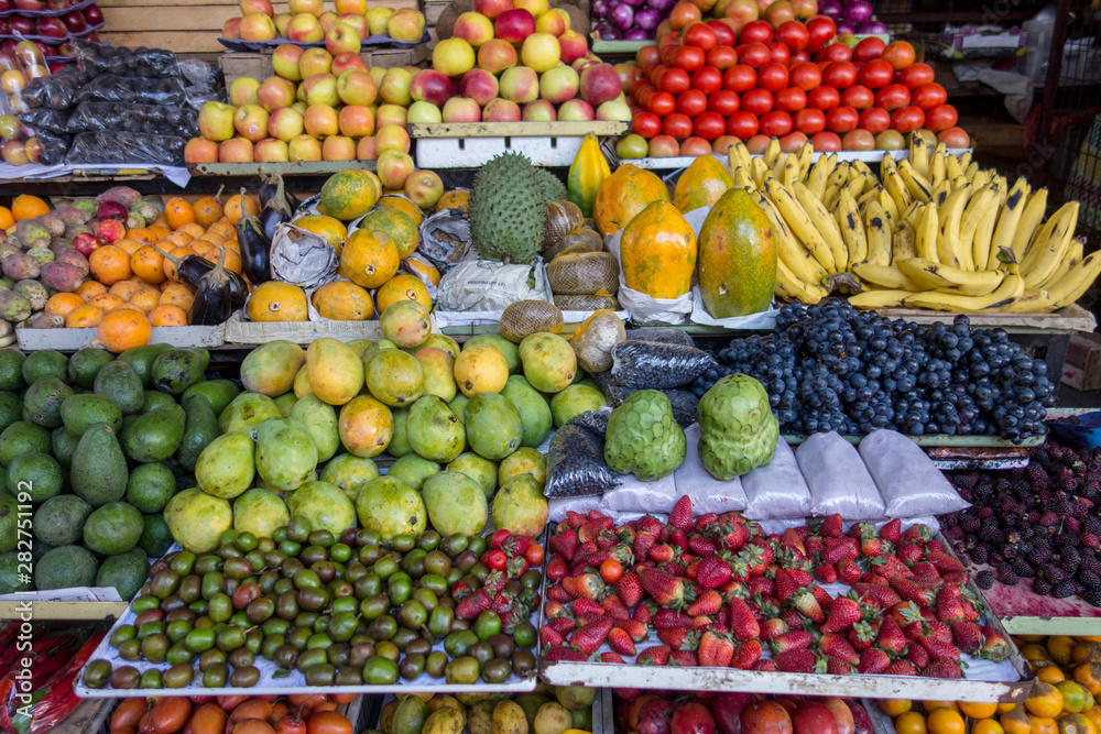Various fruits for sale at a market in Amsterdam