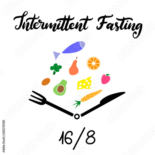 Intermittent Fasting lettering vector illustration