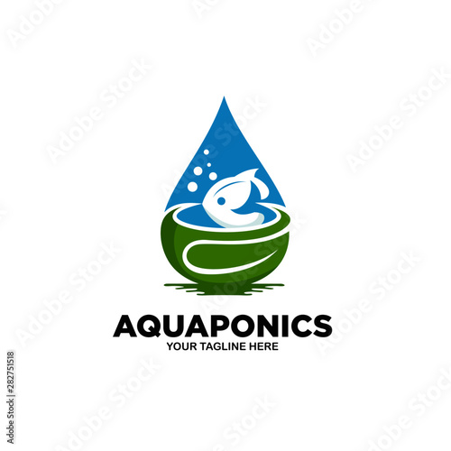 Aquaponics Logo Stock Vector Template