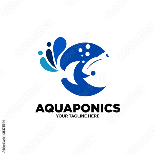 Aquaponics Logo Stock Vector Template