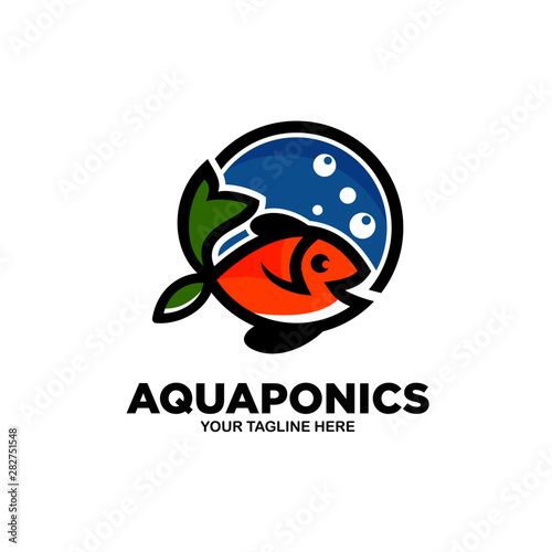 Aquaponics Logo Stock Vector Template