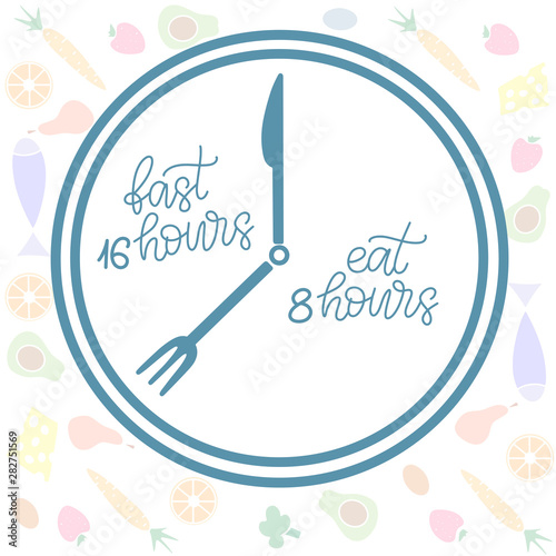 Intermittent Fasting lettering vector illustration