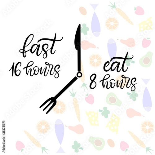 Intermittent Fasting lettering vector illustration