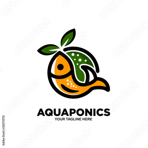 Aquaponics Logo Stock Vector Template