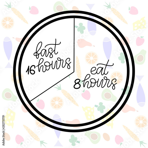 Intermittent Fasting lettering vector illustration