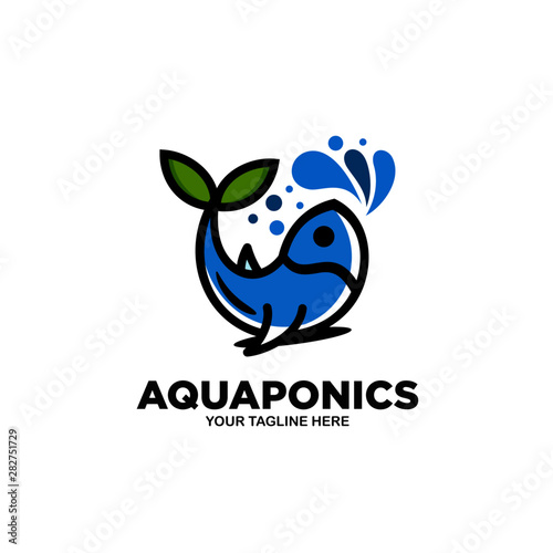 Aquaponics Logo Stock Vector Template