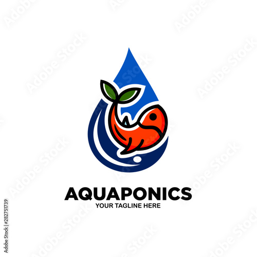 Aquaponics Logo Stock Vector Template