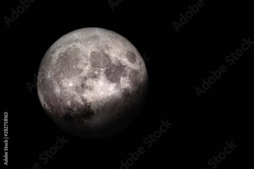 Moon with shadow view from space. (Elements of this image furnished by NASA.)