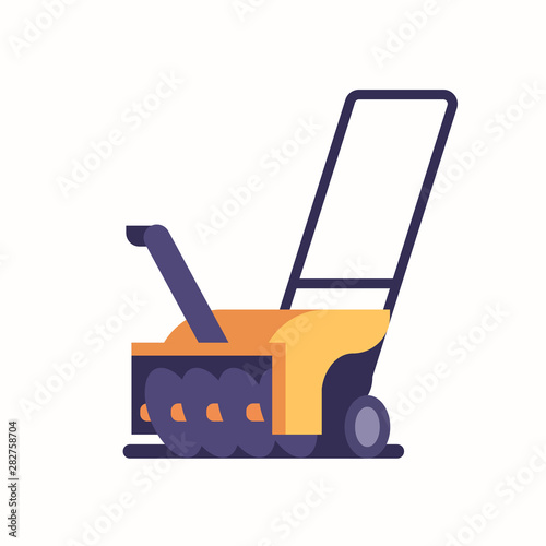 snowblower or snow thrower icon winter snow removal concept flat