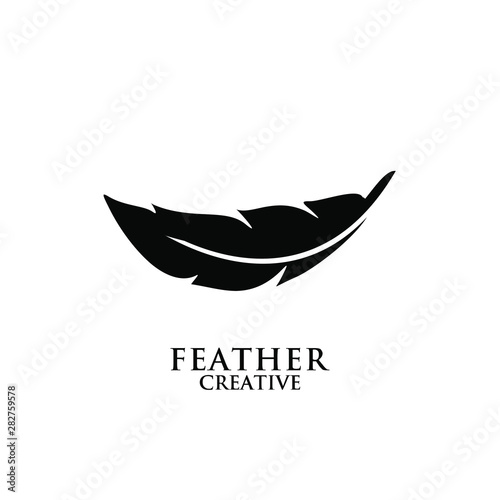 feather logo icon design vector illustration symbol