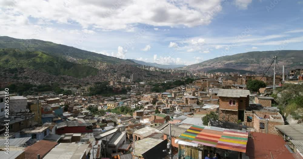 Static handheld shot of Communa 13 in Medellin. Static handheld shot of Communa 13 in Medellin.