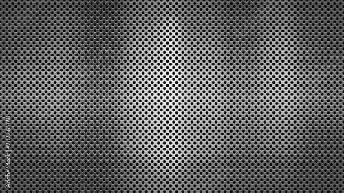 Perforated metal. Vector texture. Metallic color. Realistic illustration.