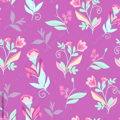 sketched flower print in bright colors - seamless background - Vector editable pattern, flower edible, painted, digital art, spring summer, pretty background, graphic flowers nature