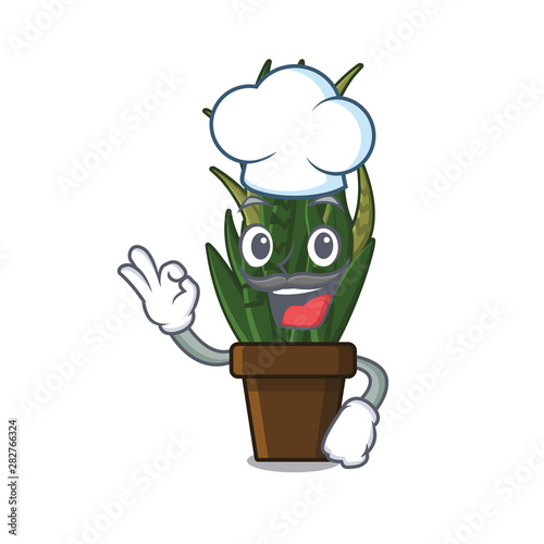 Chef plant snakes planted in cartoon pots