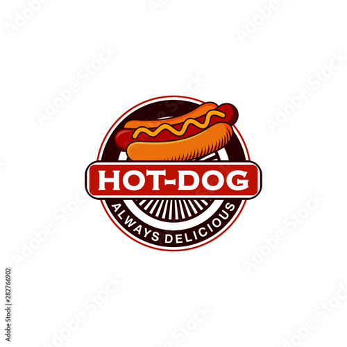 Hot Dog Logo Vector Illustration