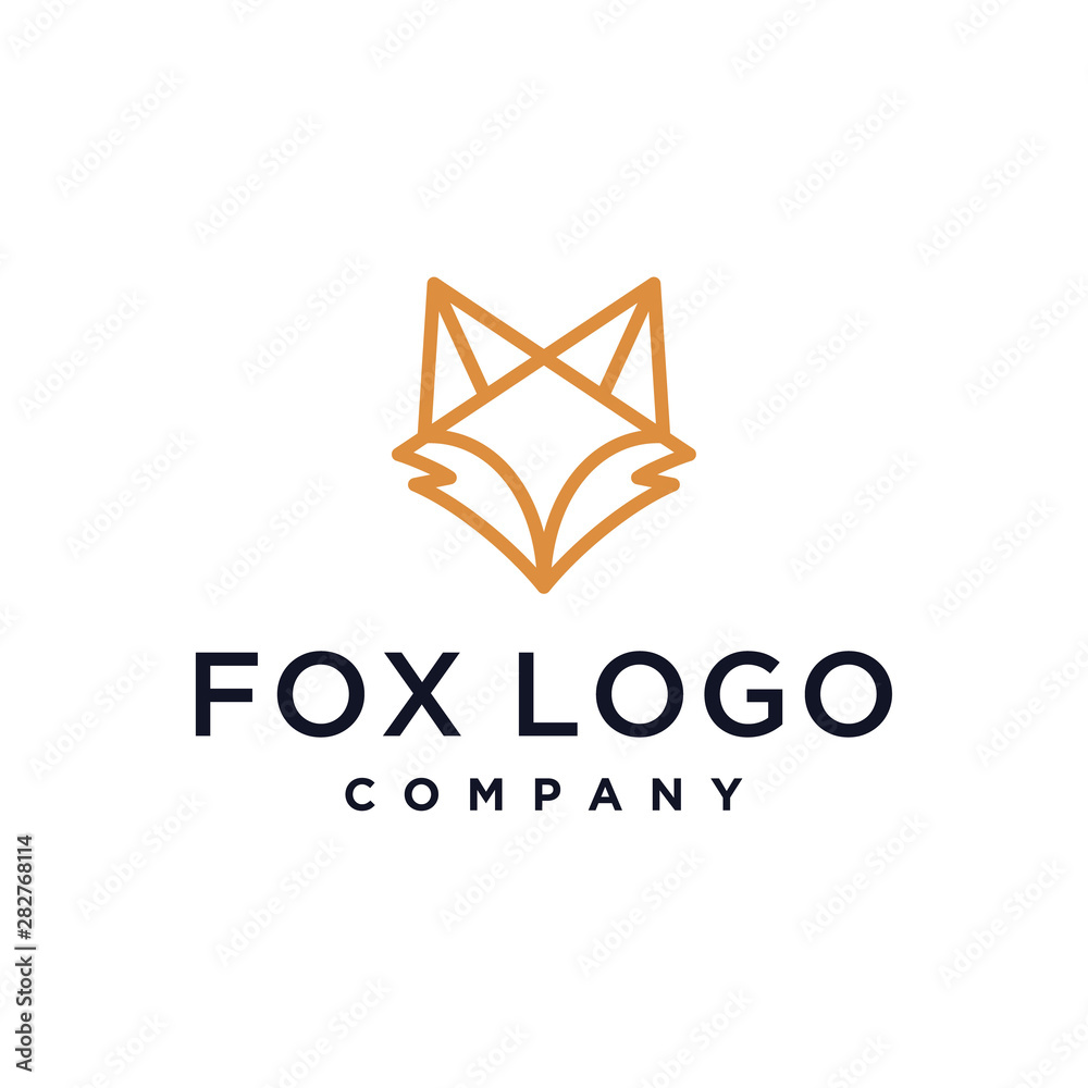 Naklejka premium fox head outline vector icon logo illustration design